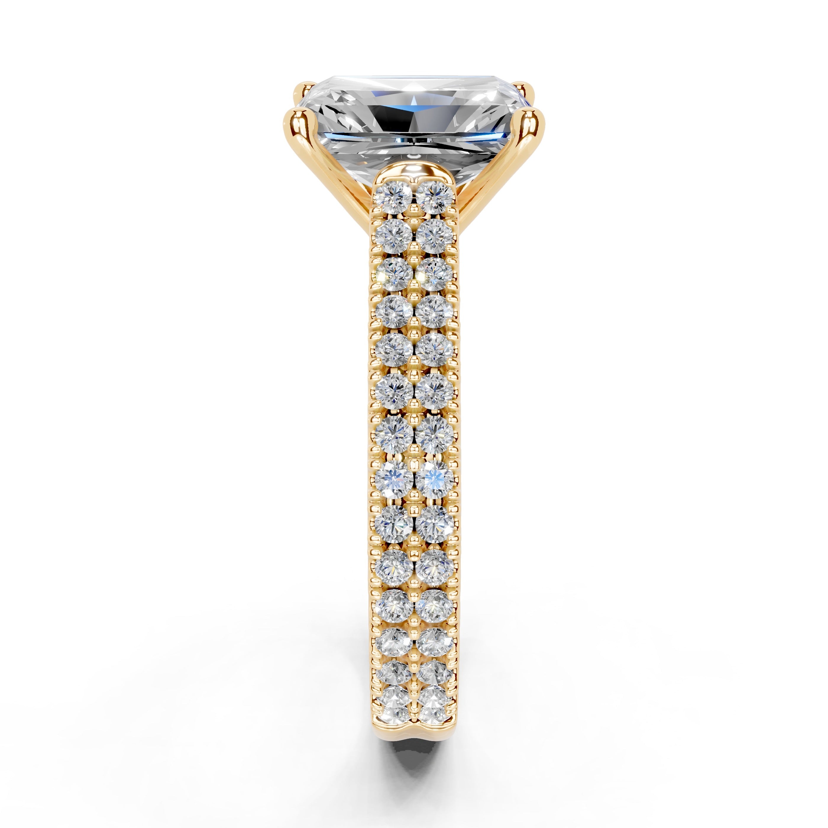 Radiant Cut Double Pave Lab Grown Diamond Engagement Ring