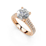 Round Cut Double Pave Lab Grown Diamond Engagement Ring