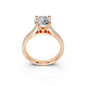 Round Cut Double Pave Lab Grown Diamond Engagement Ring
