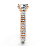 Round Cut Double Pave Lab Grown Diamond Engagement Ring