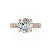 Round Cut Double Pave Lab Grown Diamond Engagement Ring