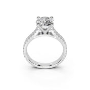Round Cut Double Pave Lab Grown Diamond Engagement Ring
