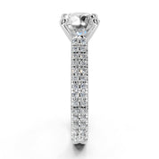 Round Cut Double Pave Lab Grown Diamond Engagement Ring