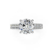 Round Cut Double Pave Lab Grown Diamond Engagement Ring