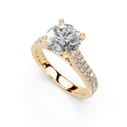 Round Cut Double Pave Lab Grown Diamond Engagement Ring