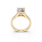 Round Cut Double Pave Lab Grown Diamond Engagement Ring