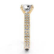 Round Cut Double Pave Lab Grown Diamond Engagement Ring