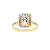 Radiant Cut Pave Setting Halo  Lab Grown Diamond Engagement Ring
