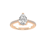 Pear Cut Pave Lab Grown Diamond Engagement Ring