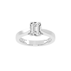 Emerald Cut Petal-shaped Solitaire Lab Grown Diamond Engagement Ring (3.5 mm width)