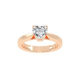 Heart Cut Petal-shaped Solitaire Lab Grown Diamond Engagement Ring (3.5 mm width)