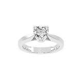 Heart Cut Petal-shaped Solitaire Lab Grown Diamond Engagement Ring (3.5 mm width)
