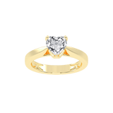 Heart Cut Petal-shaped Solitaire Lab Grown Diamond Engagement Ring (3.5 mm width)