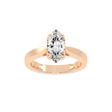 Marquise Cut Petal-shaped Solitaire Lab Grown Diamond Engagement Ring (3.5 mm width)