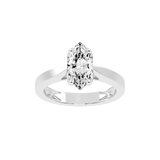 Marquise Cut Petal-shaped Solitaire Lab Grown Diamond Engagement Ring (3.5 mm width)