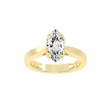 Marquise Cut Petal-shaped Solitaire Lab Grown Diamond Engagement Ring (3.5 mm width)