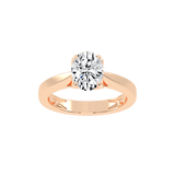 Oval Cut Petal-shaped Solitaire Lab Grown Diamond Engagement Ring (3.5 mm width)