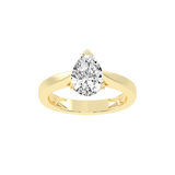 Pear Cut Petal-shaped Solitaire Lab Grown Diamond Engagement Ring (3.5 mm width)