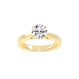 Round Cut Petal-shaped Solitaire Lab Grown Diamond Engagement Ring (3.5 mm width)