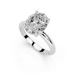 Anillo de compromiso con diamante cultivado en laboratorio con corte ovalado clásico y solitario