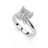 Princess Cut Square Prongs Solitaire Lab Grown Diamond Engagement Ring (2.6 mm width)