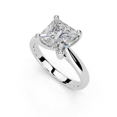 Princess Cut Square Prongs Solitaire Lab Grown Diamond Engagement Ring (2.6 mm width)