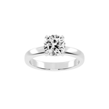 Cushion Cut Square Prongs Solitaire Lab Grown Diamond Engagement Ring (3mm width)
