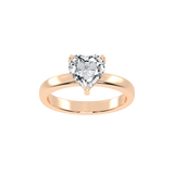 Heart Cut Square Prongs Solitaire Lab Grown Diamond Engagement Ring (3mm width)