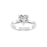 Heart Cut Square Prongs Solitaire Lab Grown Diamond Engagement Ring (3mm width)