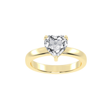 Heart Cut Square Prongs Solitaire Lab Grown Diamond Engagement Ring (3mm width)