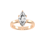 Marquise Cut Square Prongs Solitaire Lab Grown Diamond Engagement Ring (3mm width)