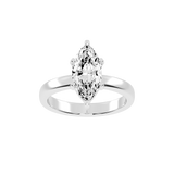 Marquise Cut Square Prongs Solitaire Lab Grown Diamond Engagement Ring (3mm width)
