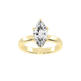Marquise Cut Square Prongs Solitaire Lab Grown Diamond Engagement Ring (3mm width)