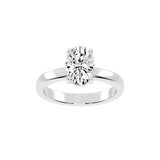 Oval Cut Square Prongs Solitaire Lab Grown Diamond Engagement Ring (3mm width)