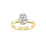 Oval Cut Square Prongs Solitaire Lab Grown Diamond Engagement Ring (3mm width)