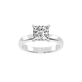 Princess Cut Square Prongs Solitaire Lab Grown Diamond Engagement Ring (3mm width)