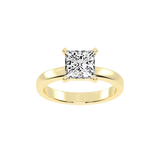 Princess Cut Square Prongs Solitaire Lab Grown Diamond Engagement Ring (3mm width)