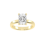 Radiant Cut Square Prongs Solitaire Lab Grown Diamond Engagement Ring (3mm width)
