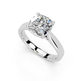 Anillo de compromiso con diamante cultivado en laboratorio en forma de catedral con corte en forma de cojín (ancho de 3 mm)