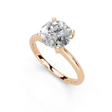 Round Cut Knife Edge  Solitaire Lab Grown Diamond Engagement Ring (2 mm width)