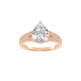 Pear Cut Split Shank  Lab Grown Diamond Engagement Ring