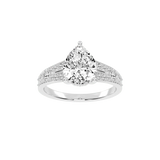 Pear Cut Split Shank  Lab Grown Diamond Engagement Ring