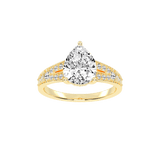 Pear Cut Split Shank  Lab Grown Diamond Engagement Ring