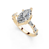 Marquise Cut Fancy  Lab Grown Diamond Engagement Ring