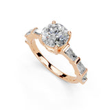 Round Cut Fancy Lab Grown Diamond Engagement Ring
