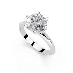 Round Cut Solitaire Lab Grown Diamond Engagement Ring (2 mm width)