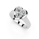 Heart Cut Bezel Setting Lab Grown Diamond Engagement Ring