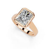 Radiant Cut Bezel Setting Lab Grown Diamond Engagement Ring
