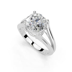 Round Cut Split Shank Lab Grown Diamond Engagement Ring