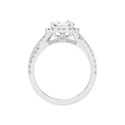 Asscher cut Halo Lab Grown Diamond Engagement Ring with Twisted Pave Setting